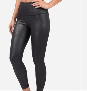 90 Degrees By Reflex Faux Cracked Leather High Rise Ankle Leggings